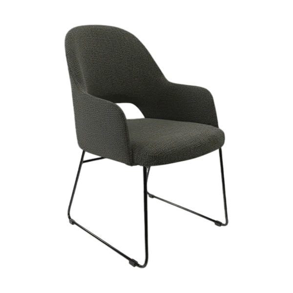 Durafurn Bourbon Armchair - Anthracite Fabric with Sled Base