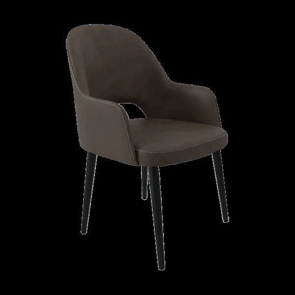 Durafurn Bourbon Armchair - Charcoal Fabric with Black Round Legs