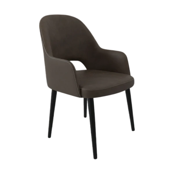 Durafurn Bourbon Armchair - Charcoal Fabric with Black Round Legs