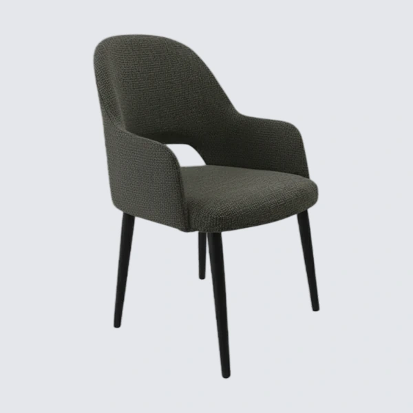 Durafurn Bourbon Armchair - Anthracite Fabric with Black Round Legs