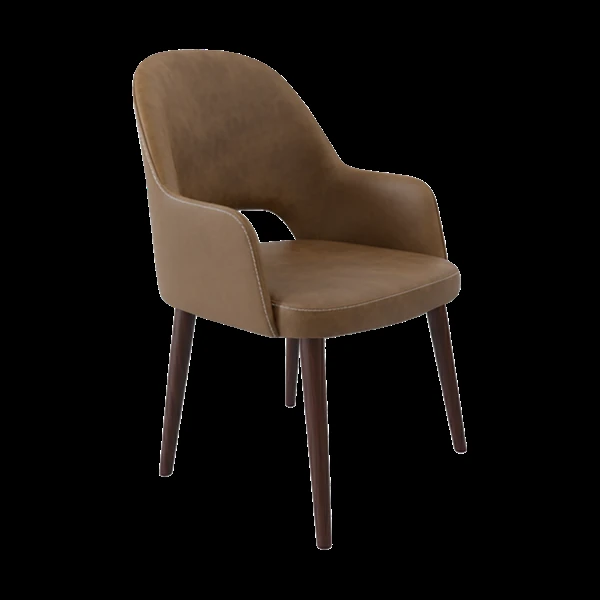 Durafurn Bourbon Armchair - Mocha Fabric with Wenge Round Legs