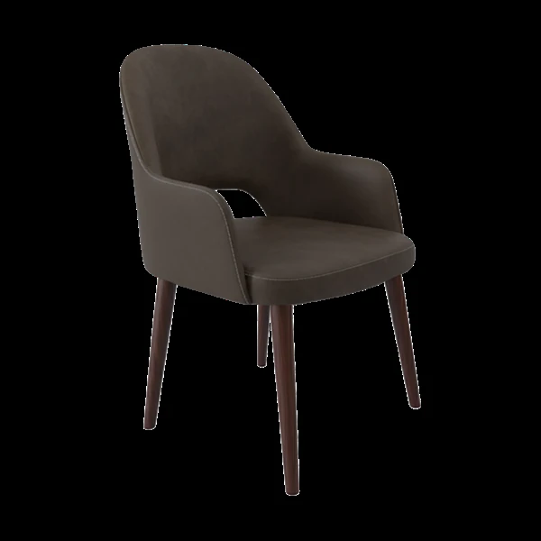 Durafurn Bourbon Armchair - Charcoal Fabric with Wenge Round Legs