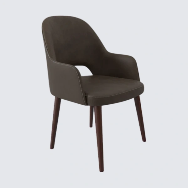 Durafurn Bourbon Armchair - Charcoal Fabric with Wenge Round Legs