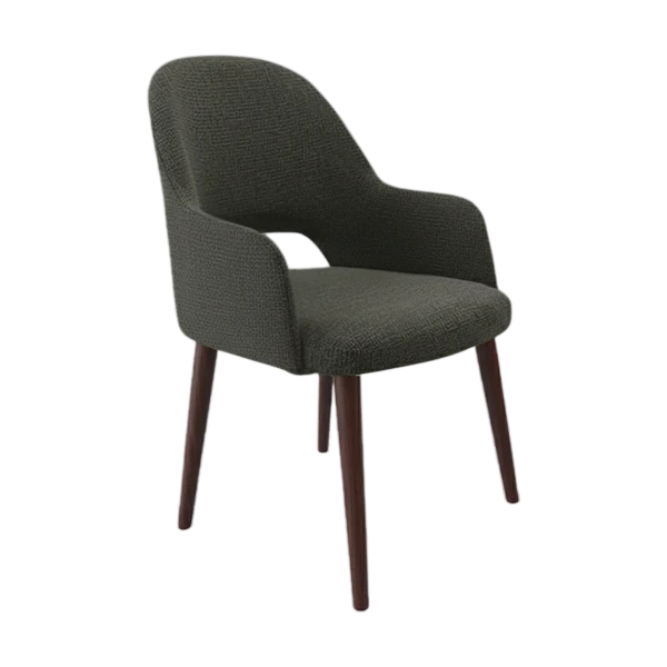 Durafurn Bourbon Armchair - Anthracite Fabric with Wenge Round Legs