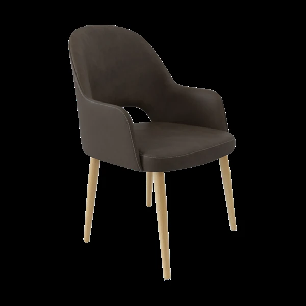 Durafurn Bourbon Armchair - Charcoal Fabric with Oak Round Legs