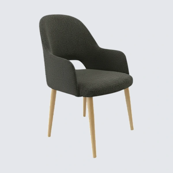 Durafurn Bourbon Armchair - Anthracite Fabric with Oak Round Legs