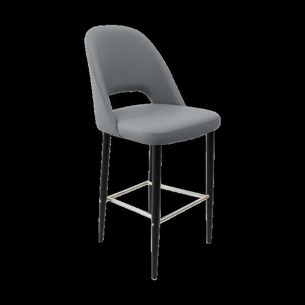 Durafurn Crescent 750mm Barstool - Taupe with Black Round Legs