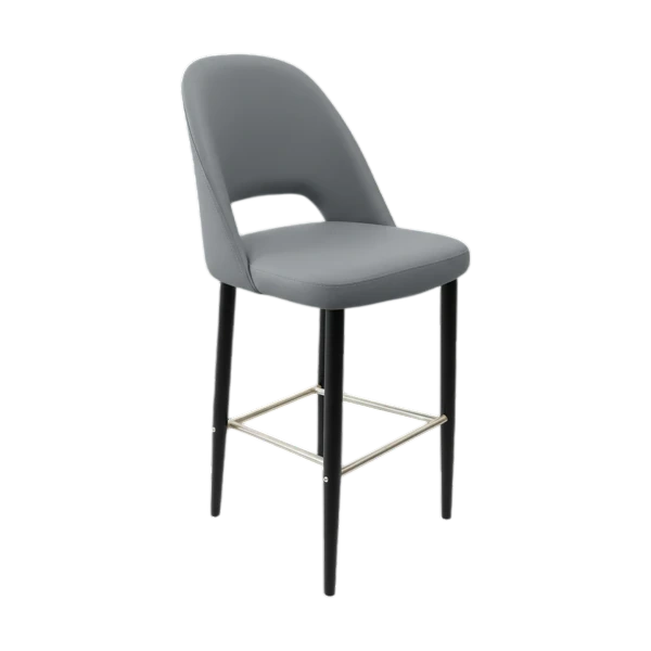 Durafurn Crescent 750mm Barstool - Taupe with Black Round Legs