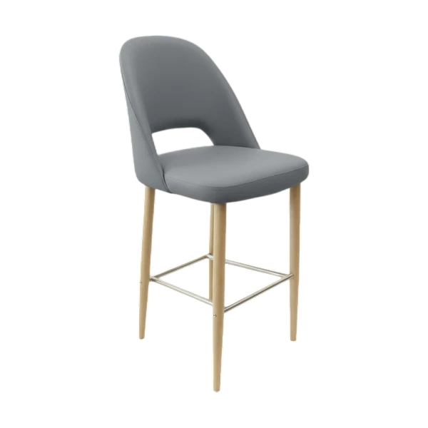 Durafurn Crescent 750mm Barstool - Taupe with Oak Round Legs