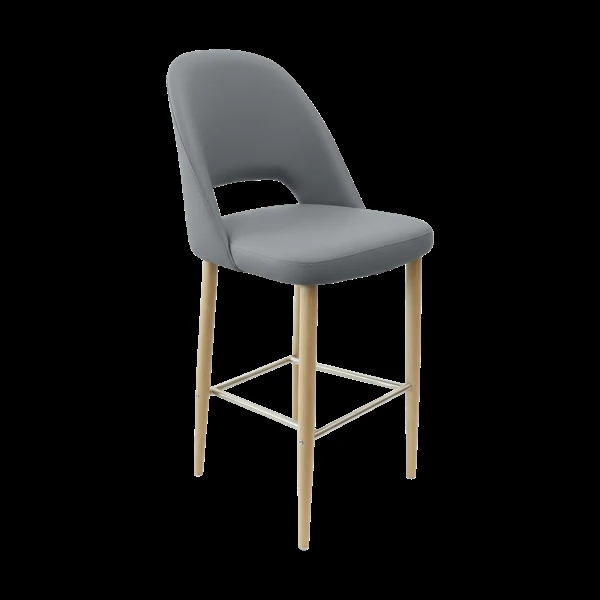 Durafurn Crescent 750mm Barstool - Taupe with Oak Round Legs