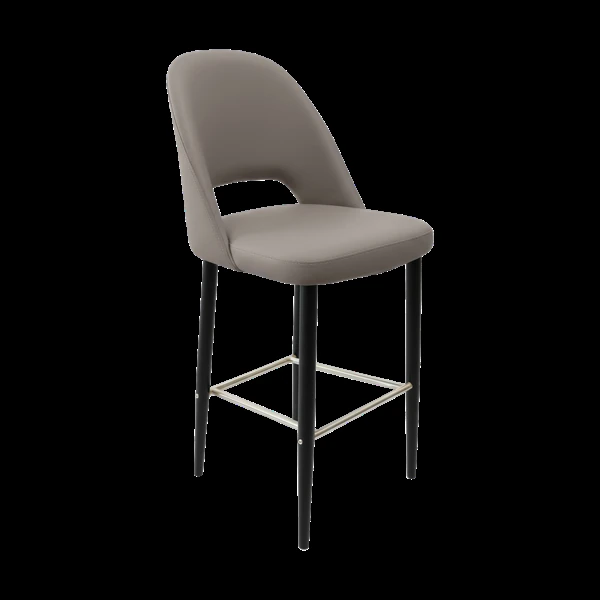 Durafurn Crescent 750mm Barstool - Taupe with Black Round Legs