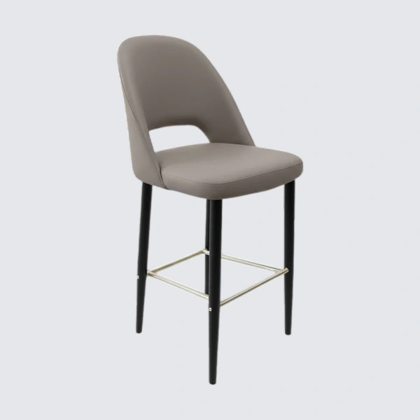 Durafurn Crescent 750mm Barstool - Taupe with Black Round Legs