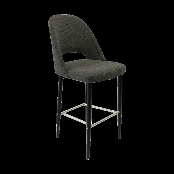 Durafurn Crescent 750mm Barstool - Anthracite Fabric with Black Round Legs