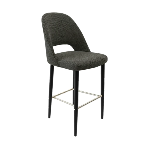 Durafurn Crescent 750mm Barstool - Anthracite Fabric with Black Round Legs