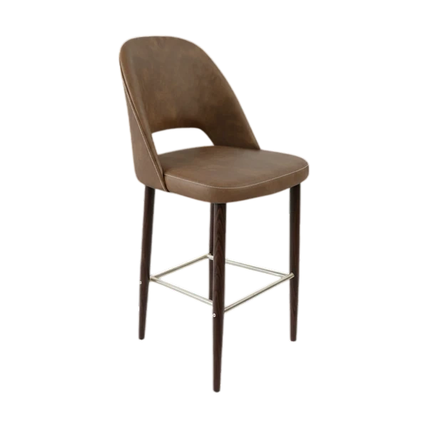 Durafurn Crescent 750mm Barstool - Mocha Fabric with Wenge Round Legs