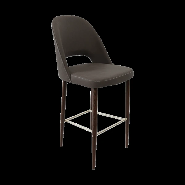 Durafurn Crescent 750mm Barstool - Charcoal Fabric with Wenge Round Legs