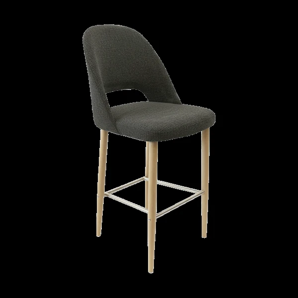 Durafurn Crescent 750mm Barstool - Anthracite Fabric with Oak Round Legs