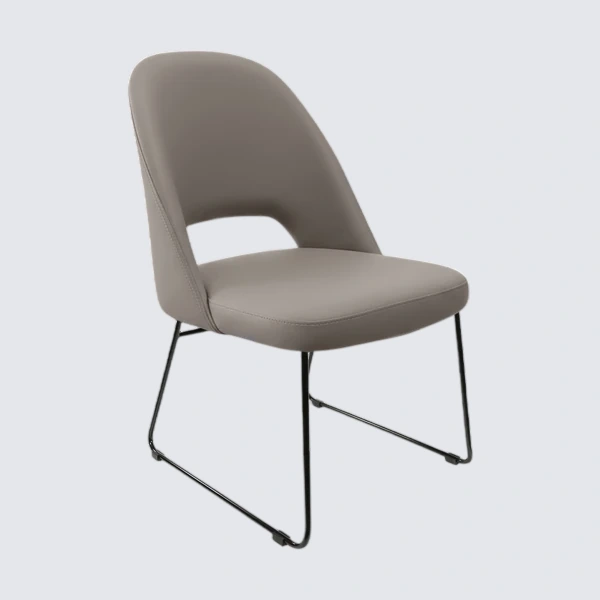 Durafurn Crescent Chair - Nougat Vinyl with Sled Base