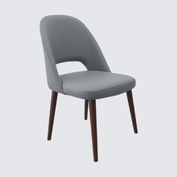 Durafurn Crescent Chair - Taupe with Wenge Round Legs