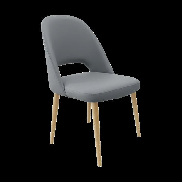 Durafurn Crescent Chair - Taupe? with Oak Round Legs