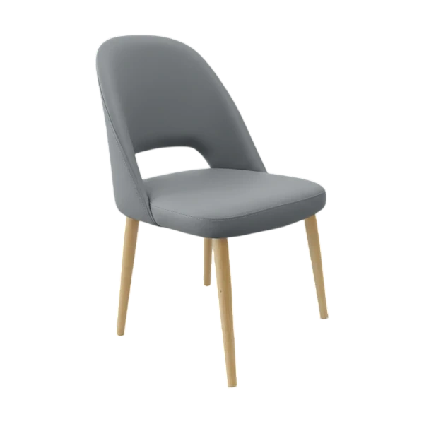 Durafurn Crescent Chair - Taupe? with Oak Round Legs