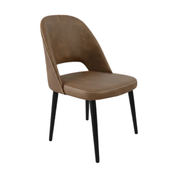 Durafurn Crescent Chair - Mocha Fabric with Black Round Legs