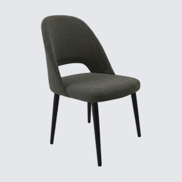 Durafurn Crescent Chair - Anthracite Fabric with Black Round Legs