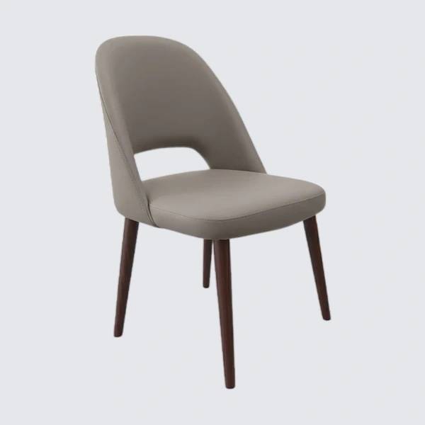 Durafurn Crescent Chair - Taupe with Wenge Round Legs