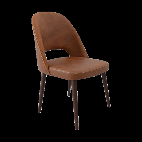 Durafurn Crescent Chair - Tan with Wenge Round Legs