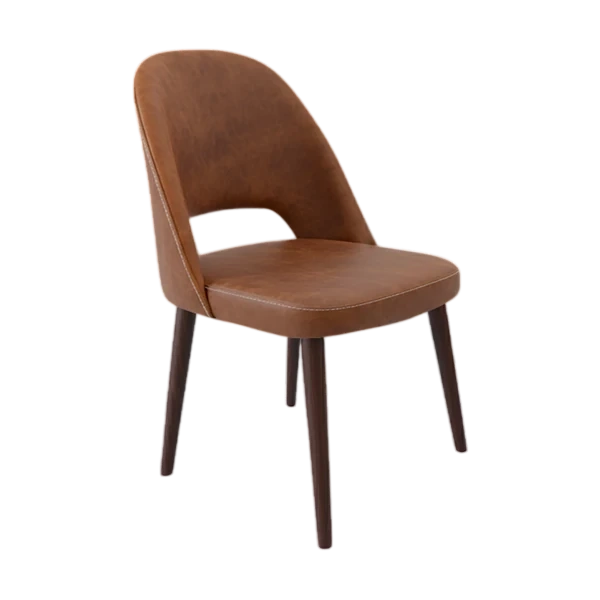 Durafurn Crescent Chair - Tan with Wenge Round Legs
