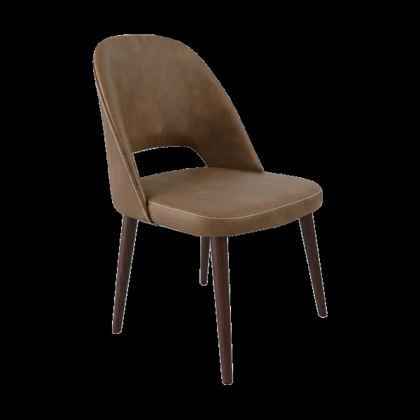 Durafurn Crescent Chair - Mocha Fabric with Wenge Round Legs
