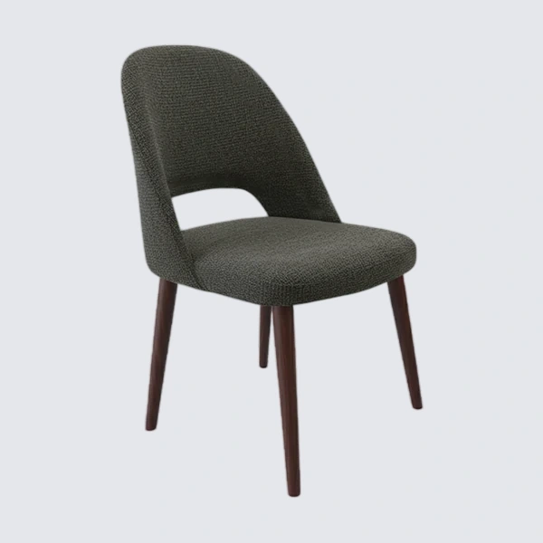 Durafurn Crescent Chair - Anthracite Fabric with Wenge Round Legs