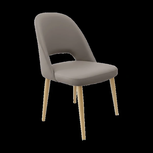 Durafurn Crescent Chair - Taupe? with Oak Round Legs