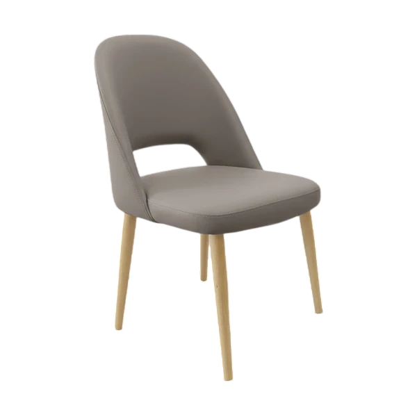 Durafurn Crescent Chair - Taupe? with Oak Round Legs
