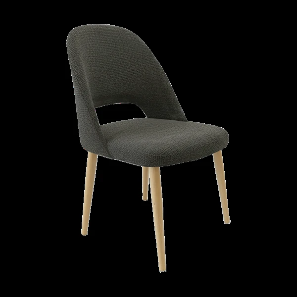 Durafurn Crescent Chair - Anthracite Fabric with Oak Round Legs