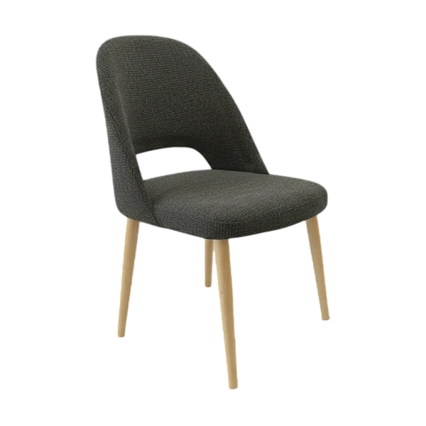 Durafurn Crescent Chair - Anthracite Fabric with Oak Round Legs