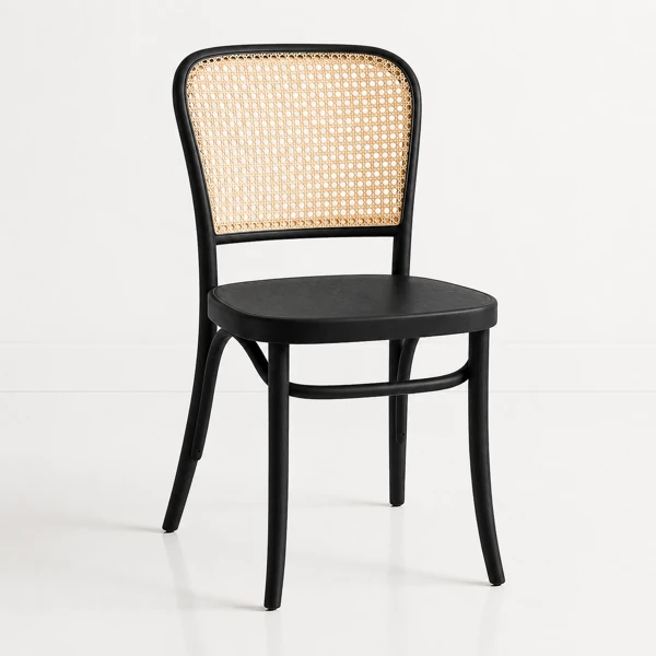 Durafurn Marseille Chair - Black with Cane backrest