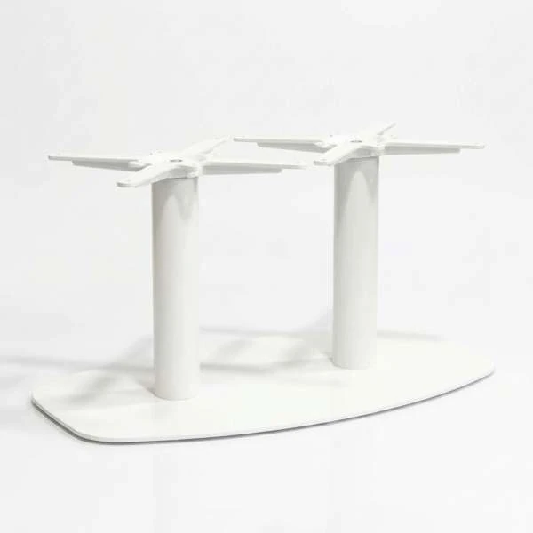 Durafurn Contour Twin 800mm x 500mm Coffee Table Base - White