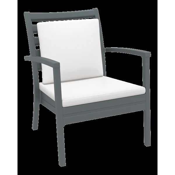 Siesta Artemis XL Arm Chair - Anthracite with White Seat and Back Cushion