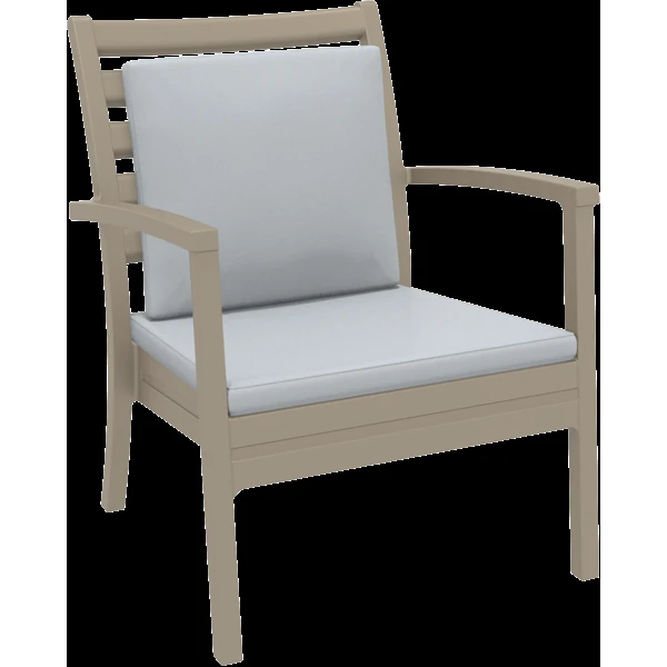 Siesta Artemis XL Arm Chair - Taupe with Light Grey Seat and Back Cushion