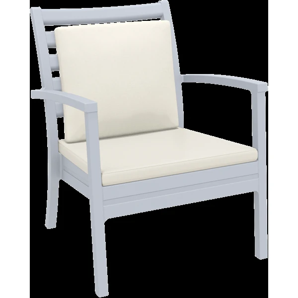 Siesta Artemis XL Arm Chair - Silver Grey with Beige Seat and Back Cushion