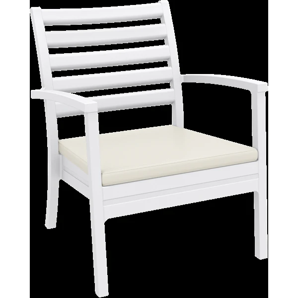 Siesta Artemis XL Arm Chair - White with Beige Seat Cushion