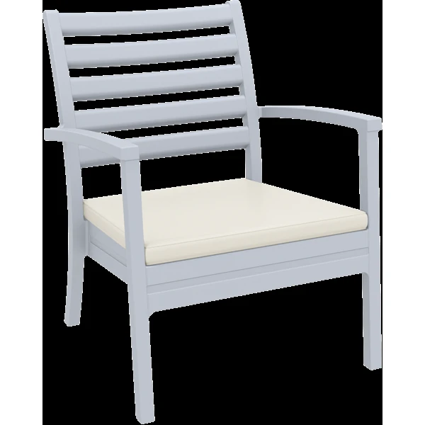 Siesta Artemis XL Arm Chair - Silver Grey with Beige Seat Cushion