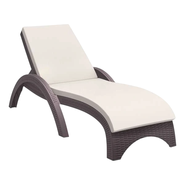 Siesta Fiji Sun Lounger - Chocolate with Beige Cushion