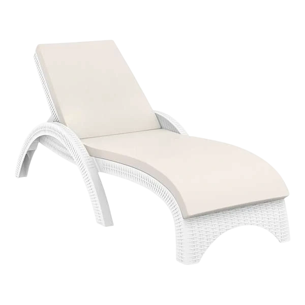Siesta Fiji Sun Lounger - White with Beige Cushion