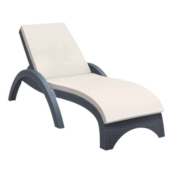 Siesta Fiji Sun Lounger - Anthracite with Beige Cushion