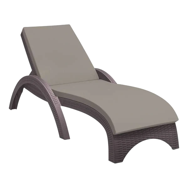 Siesta Fiji Sun Lounger - Chocolate with Light Brown etisilk Cushion