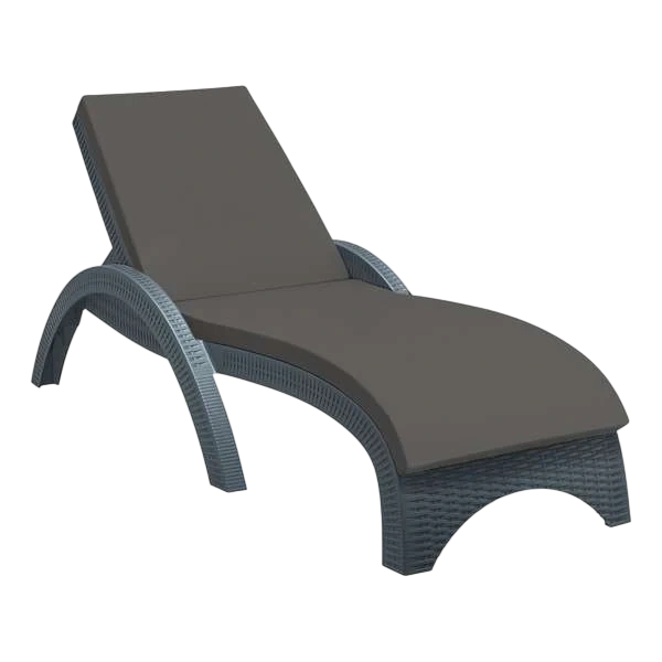 Siesta Fiji Sun Lounger - Anthracite with Dark Grey etisilk Cushion