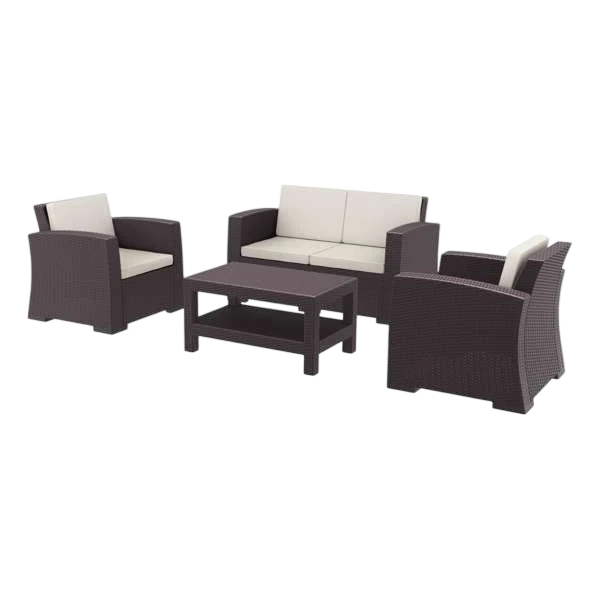 Siesta Monaco Lounge Set - Chocolate with cushions