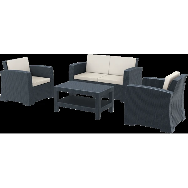 Siesta Monaco Lounge Set - Anthracite with cushions